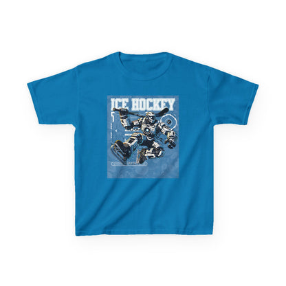 Kids Robot Ice Hockey Graphic Tee - Fun Sportswear for Young Fans