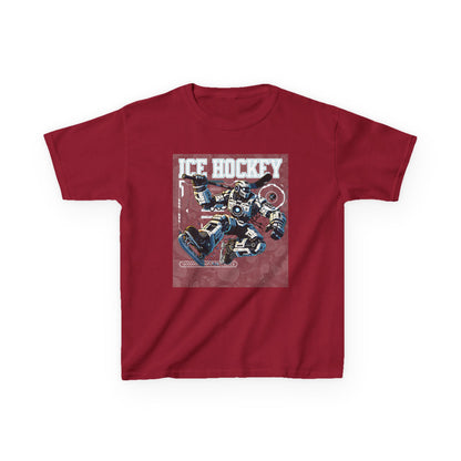 Kids Robot Ice Hockey Graphic Tee - Fun Sportswear for Young Fans