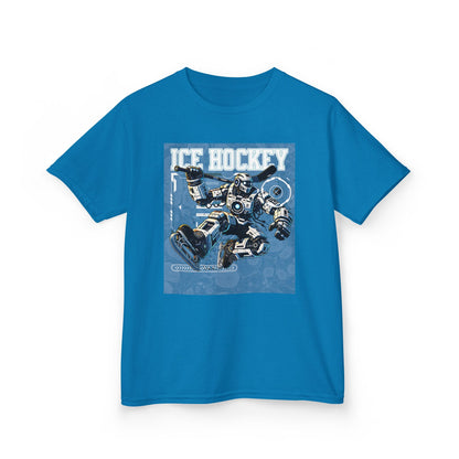 Kids Robot Ice Hockey Graphic Tee - Fun Sportswear for Young Fans