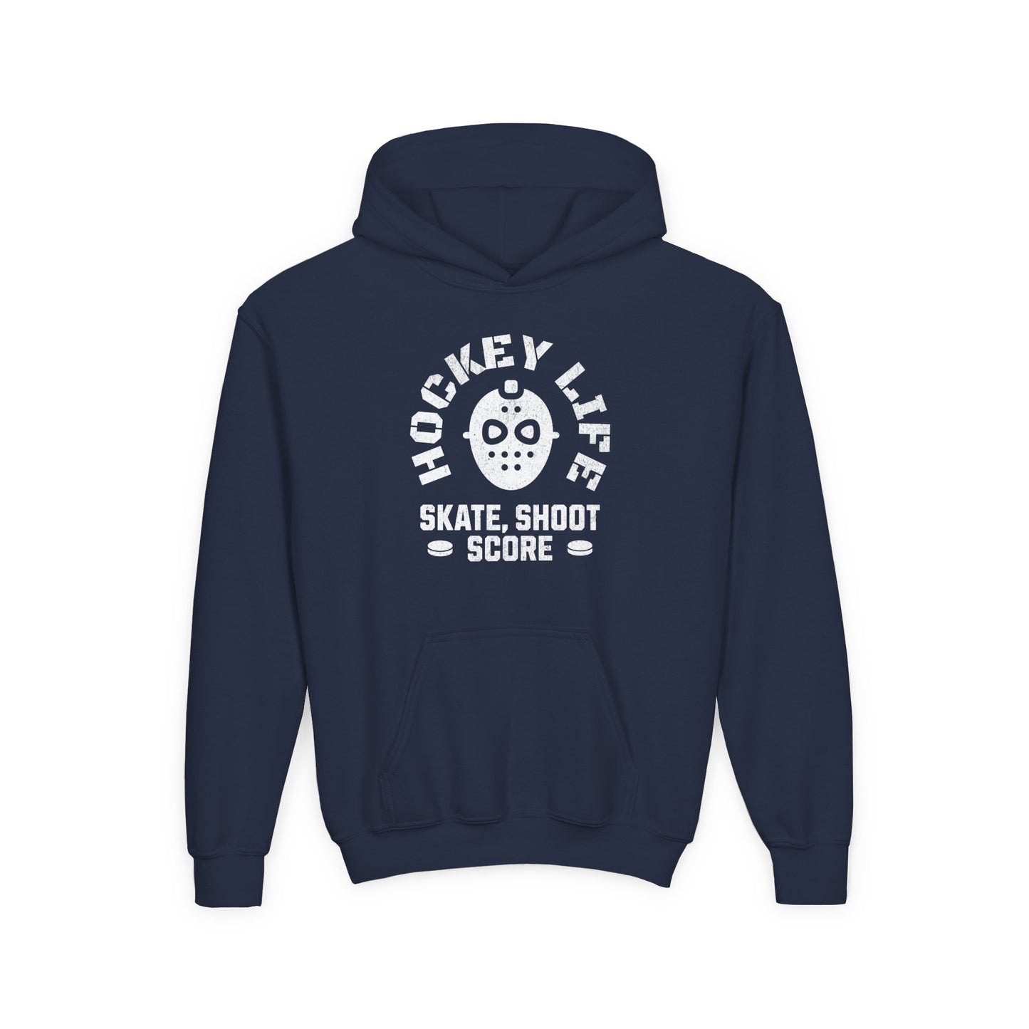 Youth Hockey Life Hoodie - Skate, Shoot, Score