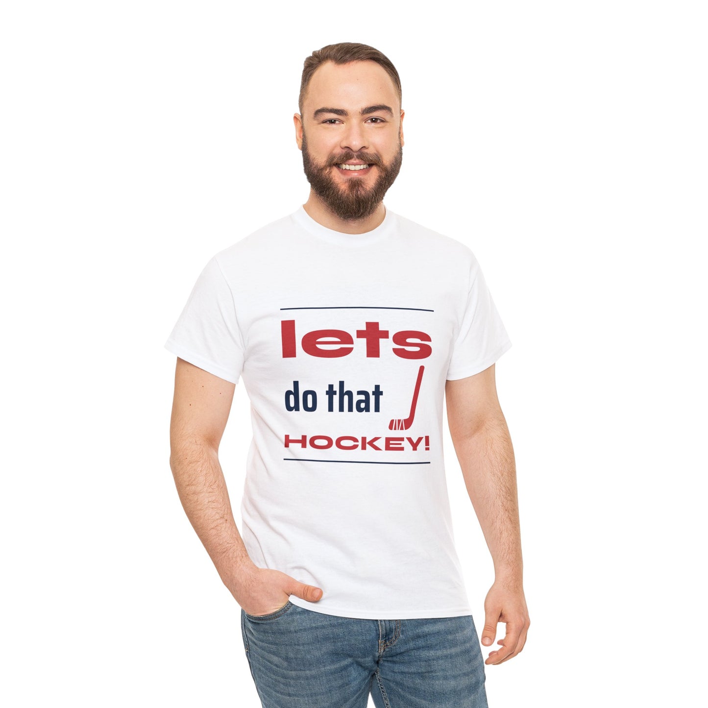 LETS DO THAT HOCKEY Unisex Heavy Cotton Tee