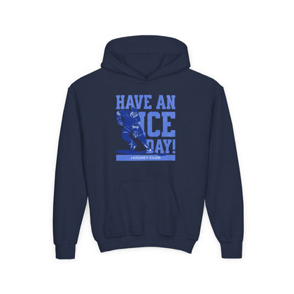 Youth Heavy Blend Hoodie - "Have an Ice Day!" Hockey Club Sweatshirt