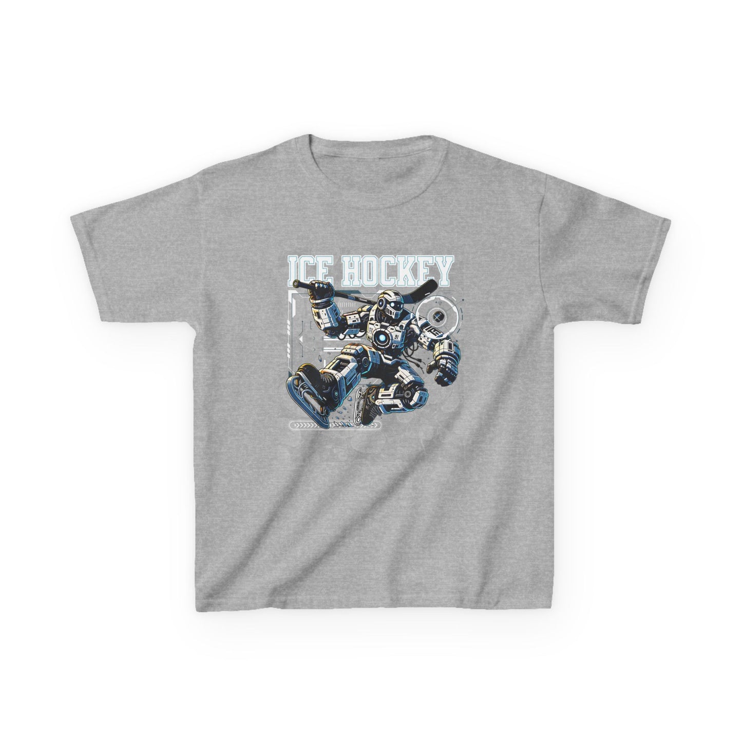 Kids Robot Ice Hockey Graphic Tee - Fun Sportswear for Young Fans
