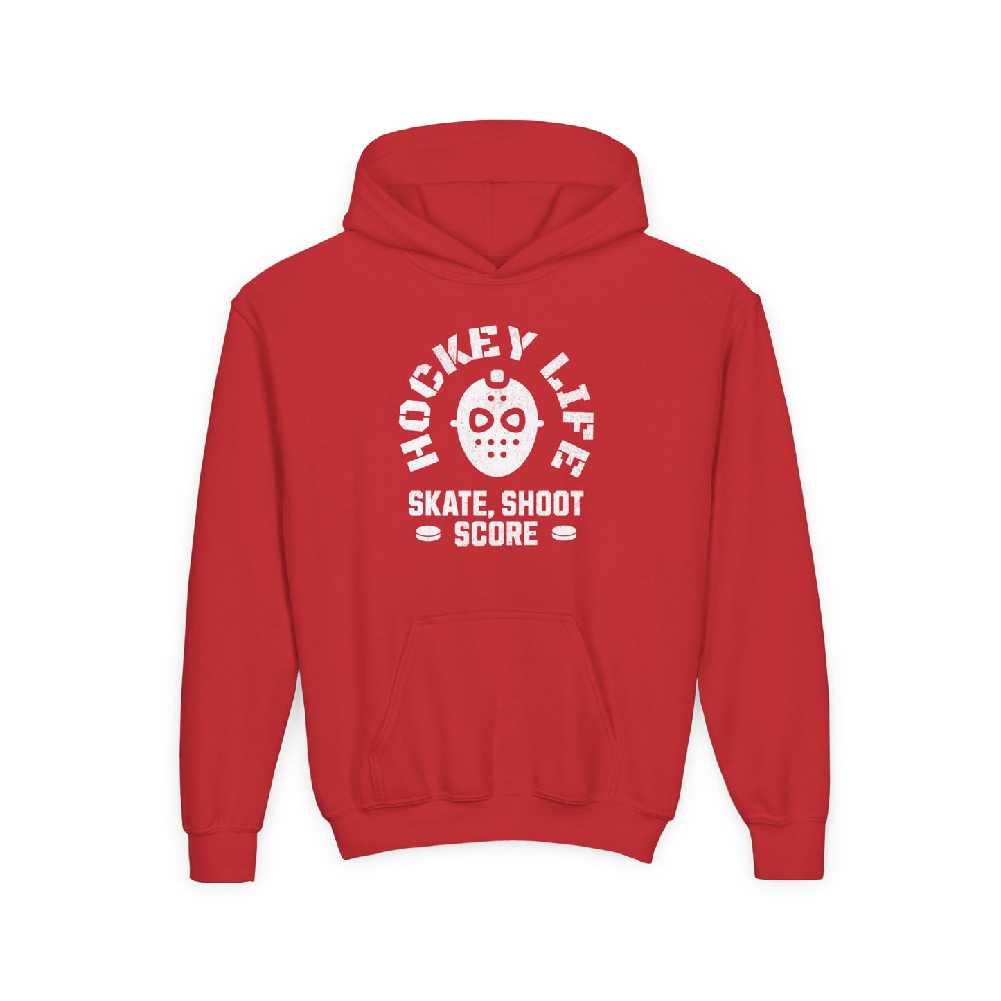 Youth Hockey Life Hoodie - Skate, Shoot, Score