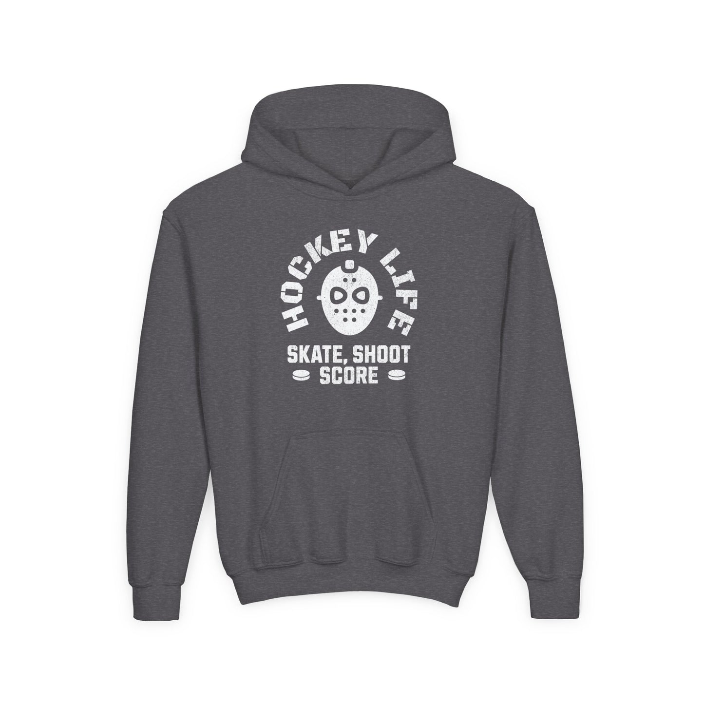 Youth Hockey Life Hoodie - Skate, Shoot, Score