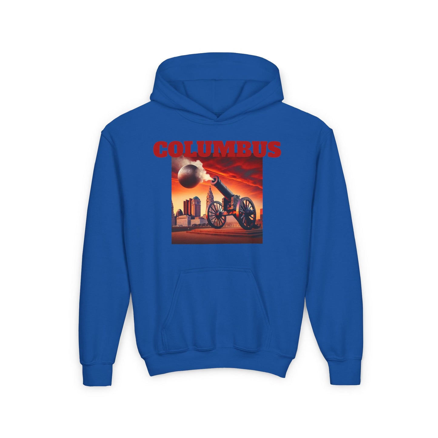 Columbus Youth Hooded Sweatshirt - Retro Graphic Design for City Pride