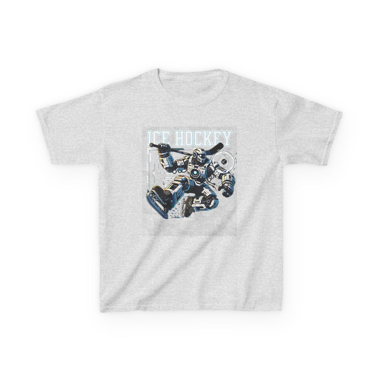 Kids Robot Ice Hockey Graphic Tee - Fun Sportswear for Young Fans