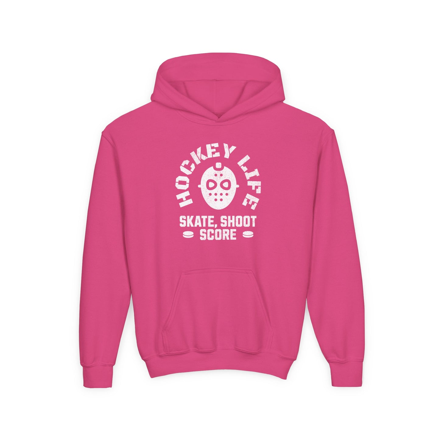 Youth Hockey Life Hoodie - Skate, Shoot, Score