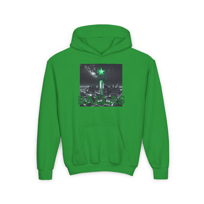 DALLAS Youth Hooded Sweatshirt - Retro Graphic Design for City Pride