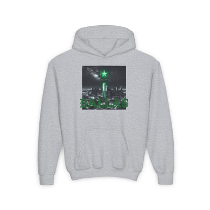 DALLAS Youth Hooded Sweatshirt - Retro Graphic Design for City Pride