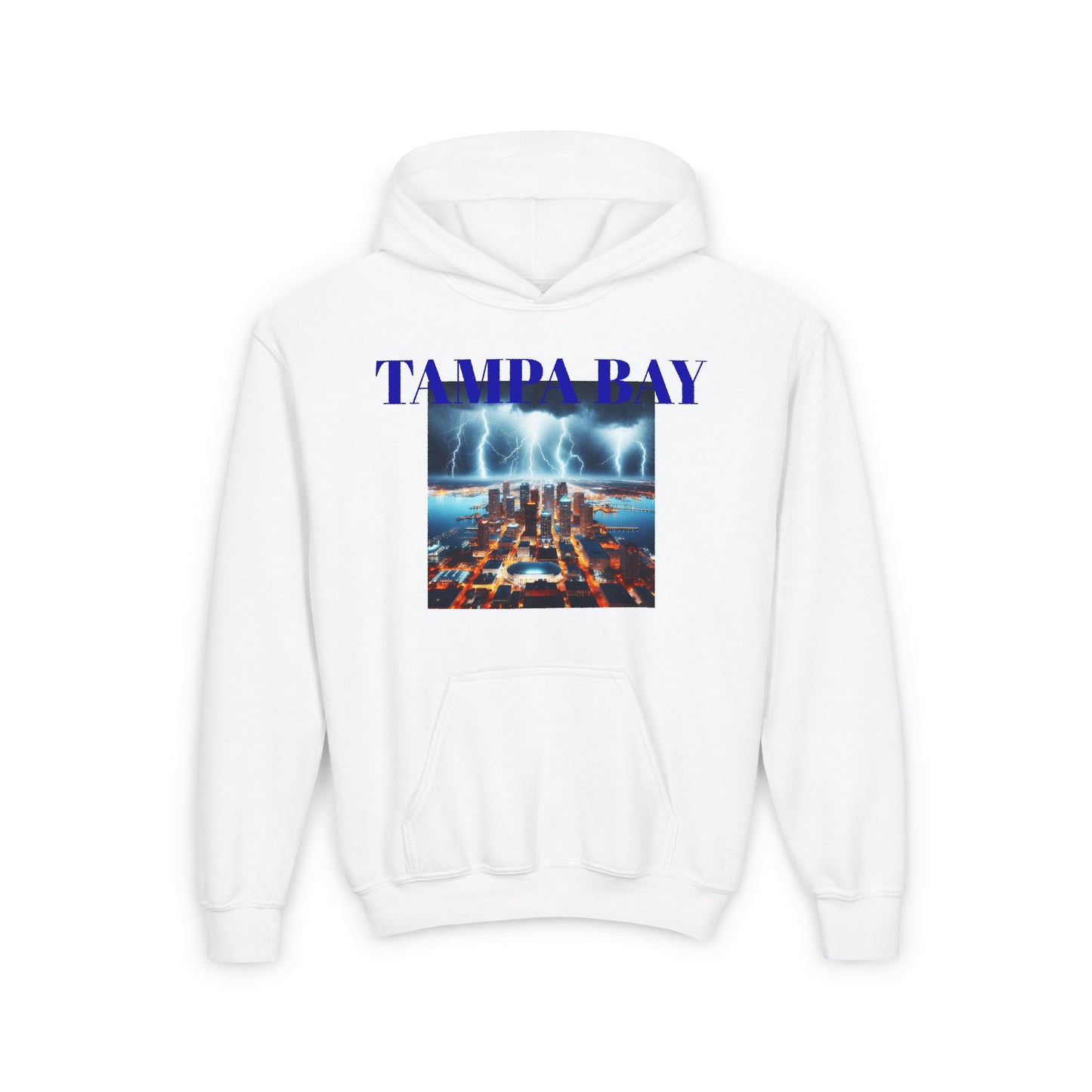 Tampa Bay Hoodie - Youth Heavy Blend Sweatshirt with Lightning City Design