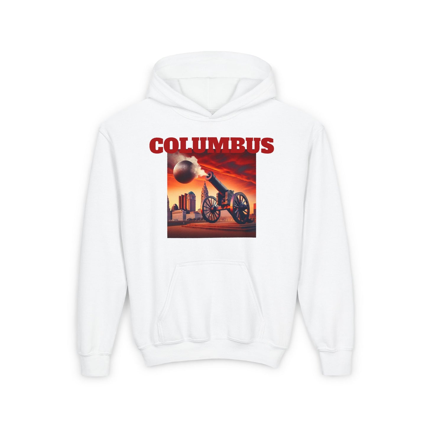 Columbus Youth Hooded Sweatshirt - Retro Graphic Design for City Pride