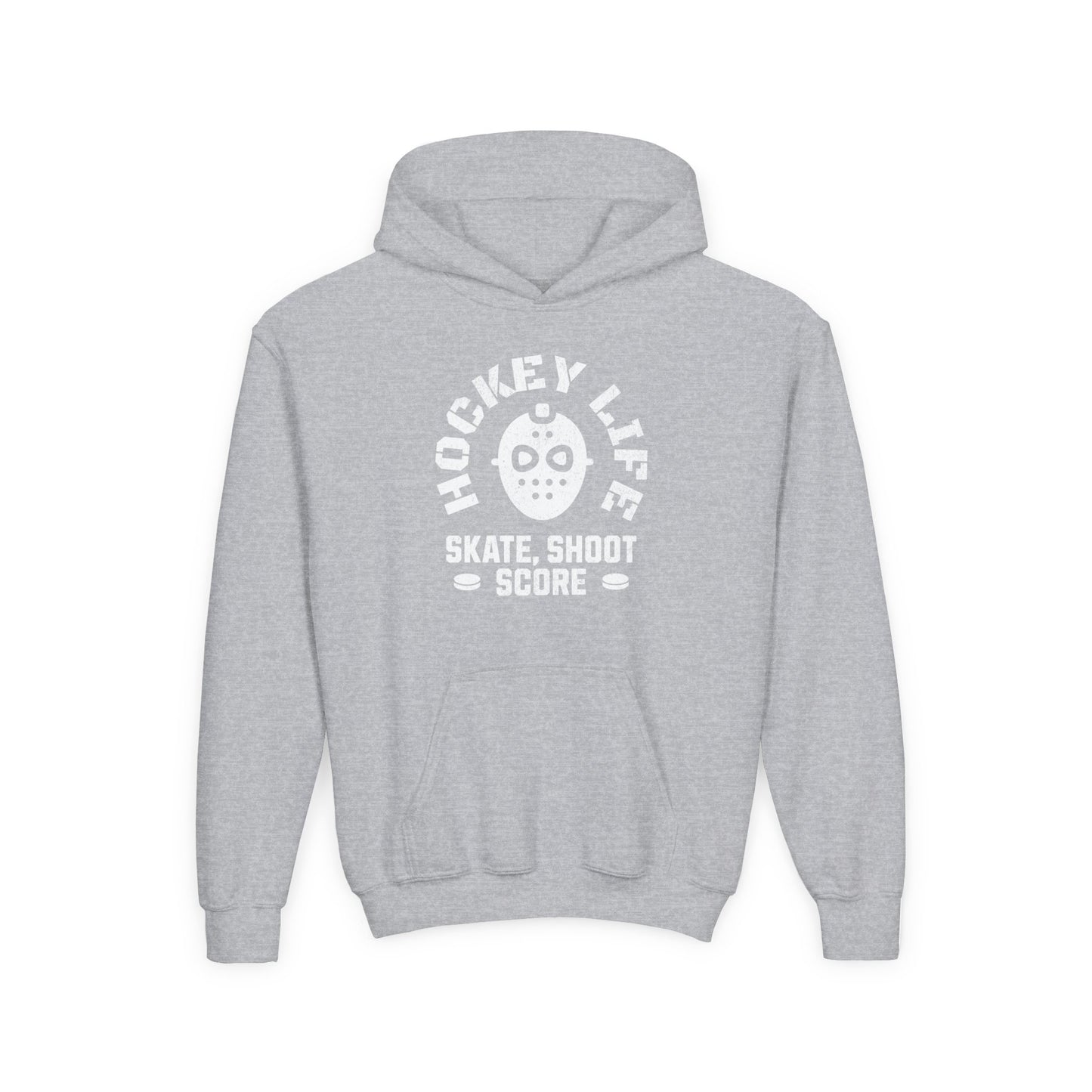 Youth Hockey Life Hoodie - Skate, Shoot, Score