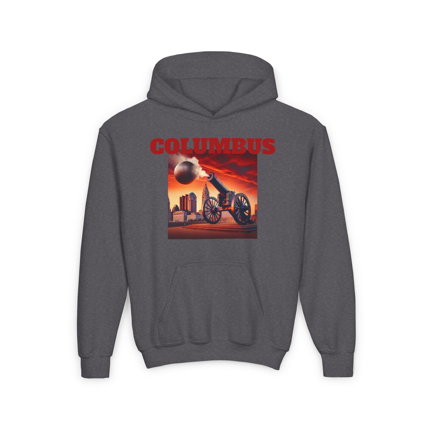 Columbus Youth Hooded Sweatshirt - Retro Graphic Design for City Pride