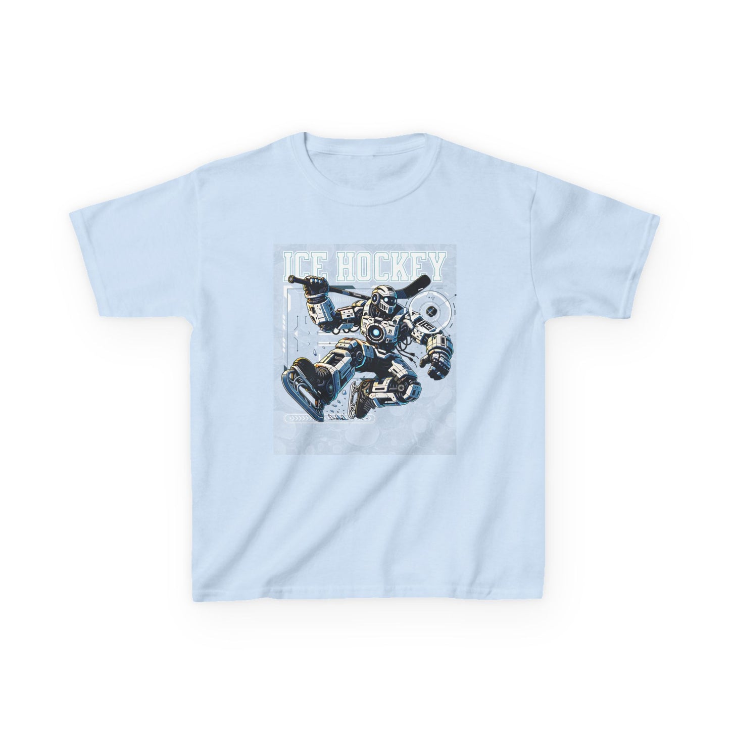 Kids Robot Ice Hockey Graphic Tee - Fun Sportswear for Young Fans