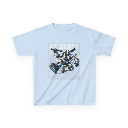 Kids Robot Ice Hockey Graphic Tee - Fun Sportswear for Young Fans